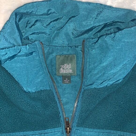 Wild Fable Womens Size M Teal Fleece Nylon Jacket Size Medium - Picture 3 of 9